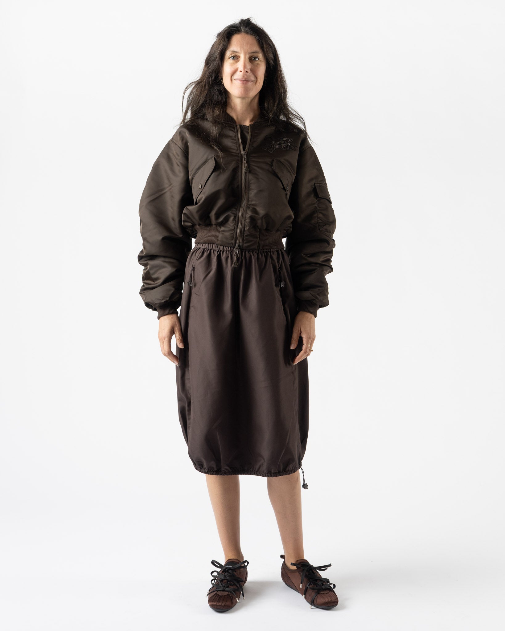 Cecilie Bahnsen Callie Bomber Jacket in Brown