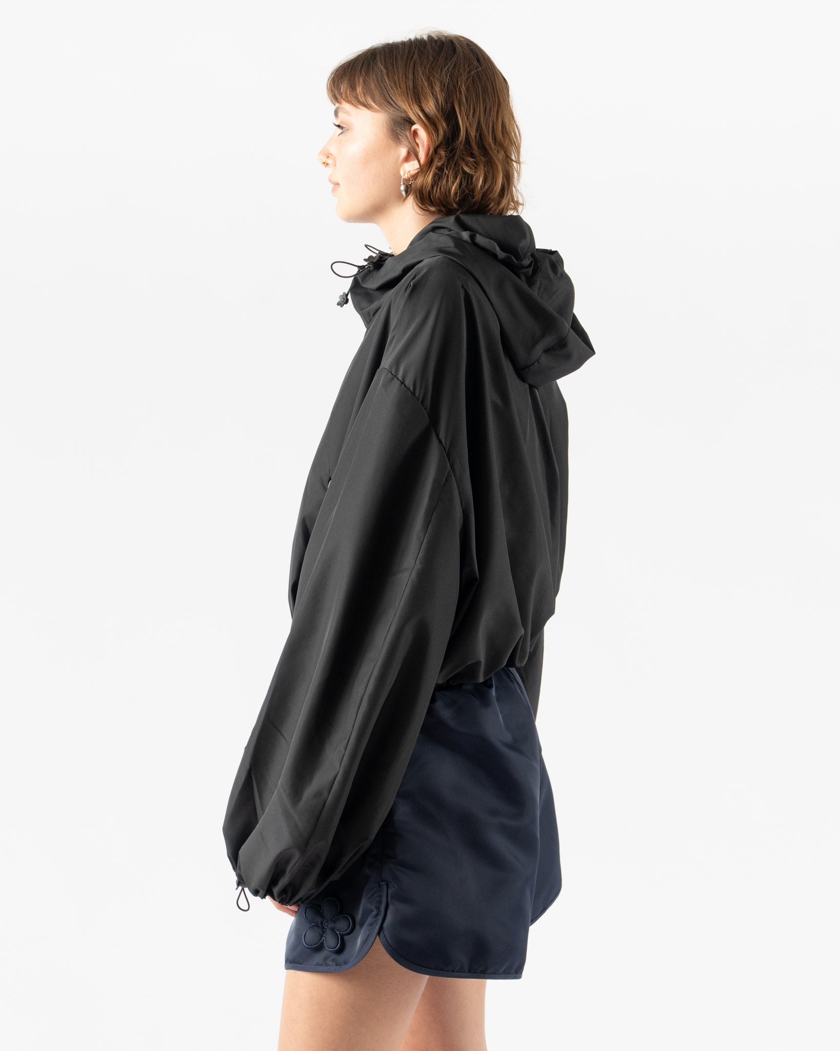Cecilie Bahnsen Aisha Blouson Jacket in Black Recycled Faille