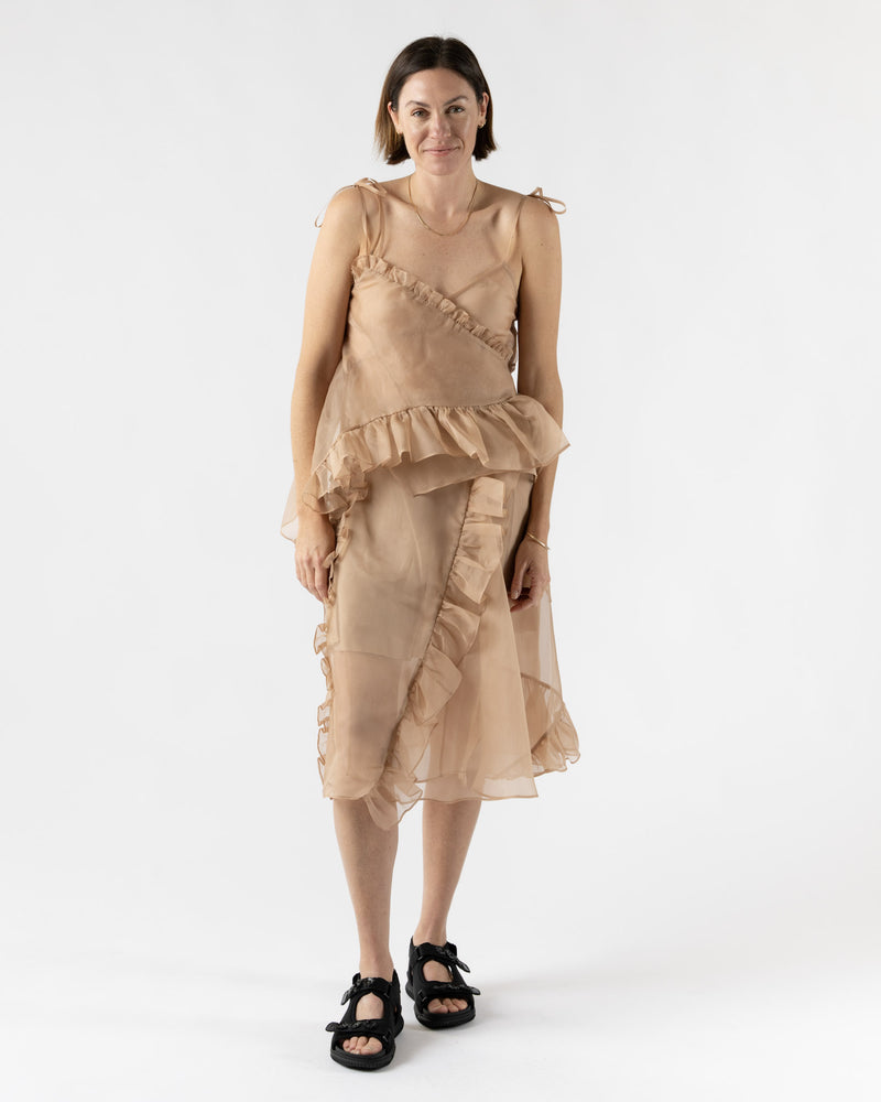 Cecilie Bahnsen Alessandra Top Organza Chestnut