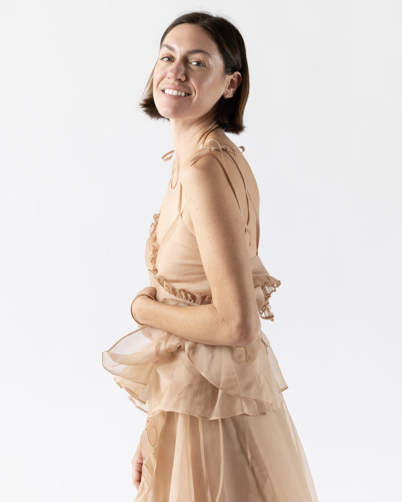 Cecilie Bahnsen Alessandra Top Organza Chestnut