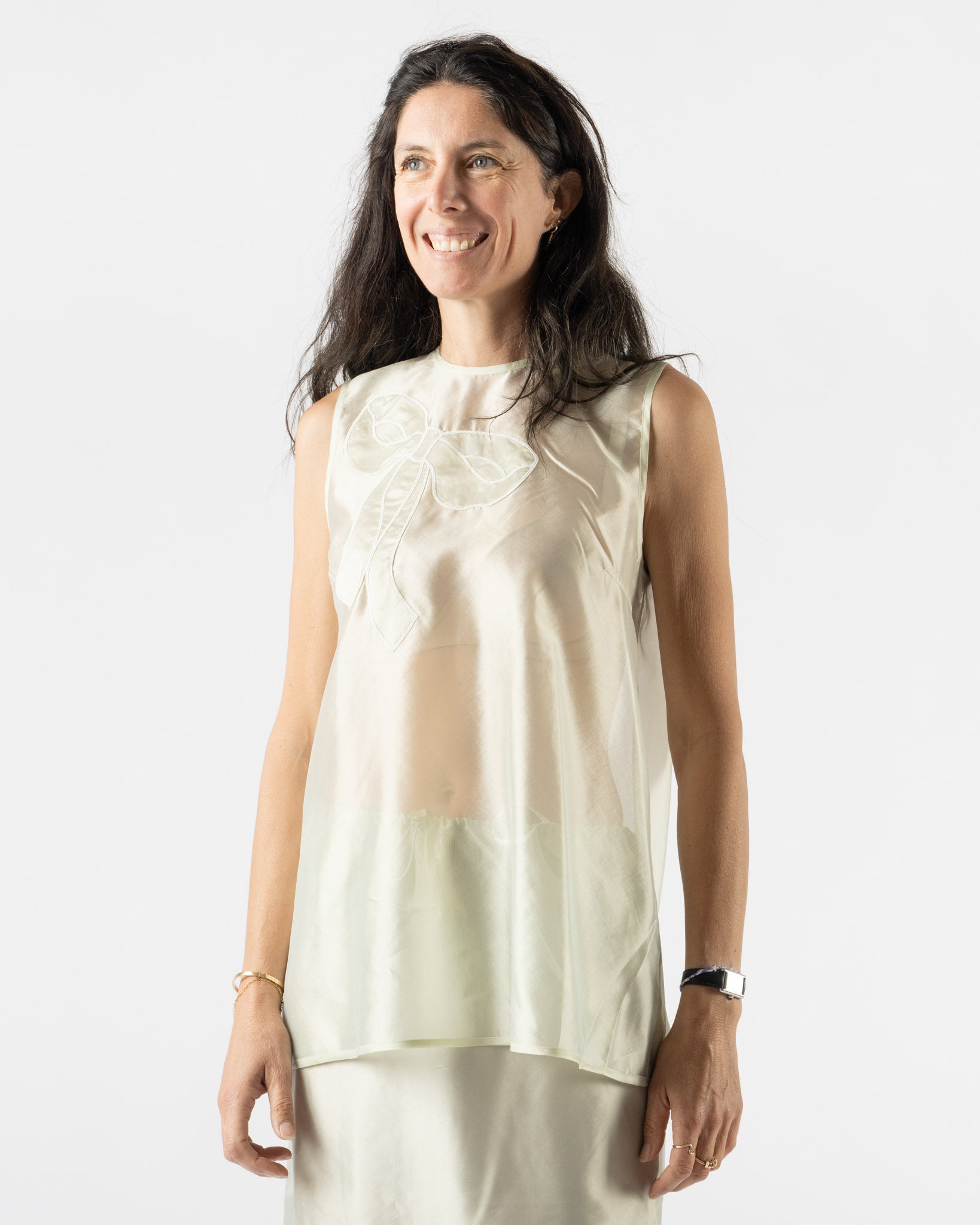 Cecilie Bahnsen Alba Top in Pale Green