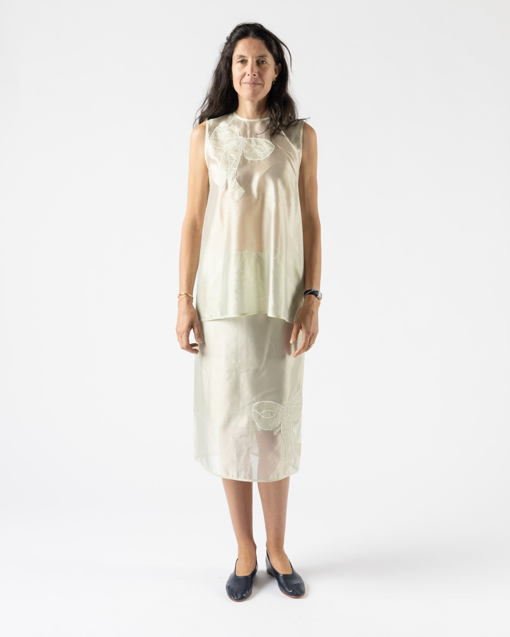 Cecilie Bahnsen Alba Top in Pale Green