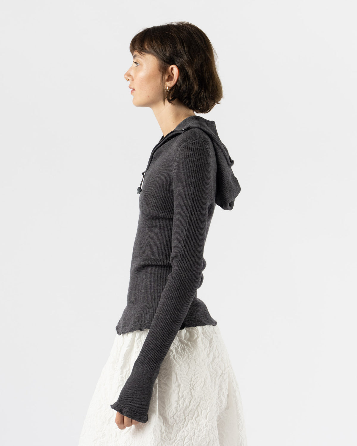 Cecilie Bahnsen Belma Hoodie in Grey Melange