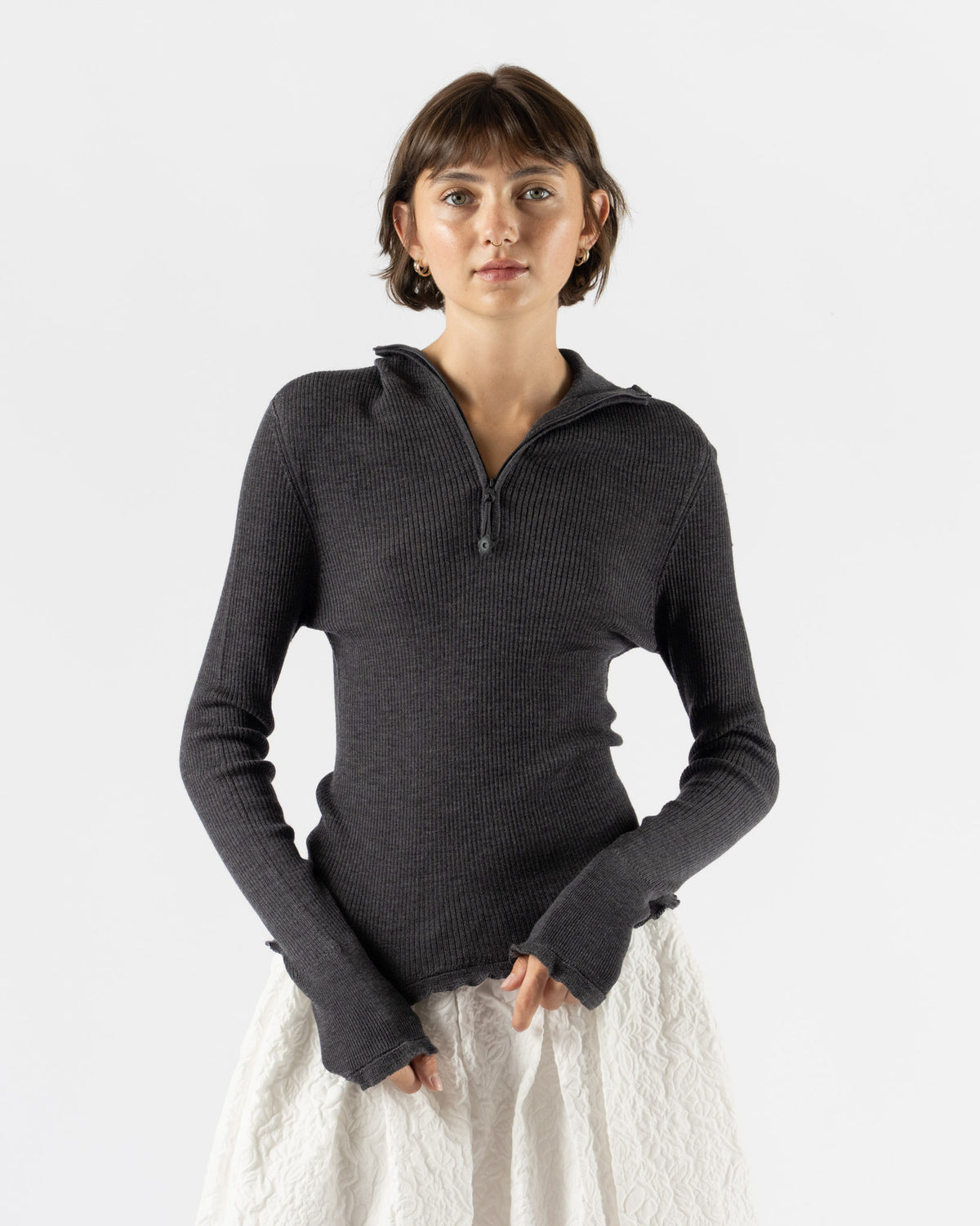 Cecilie Bahnsen Belma Hoodie in Grey Melange