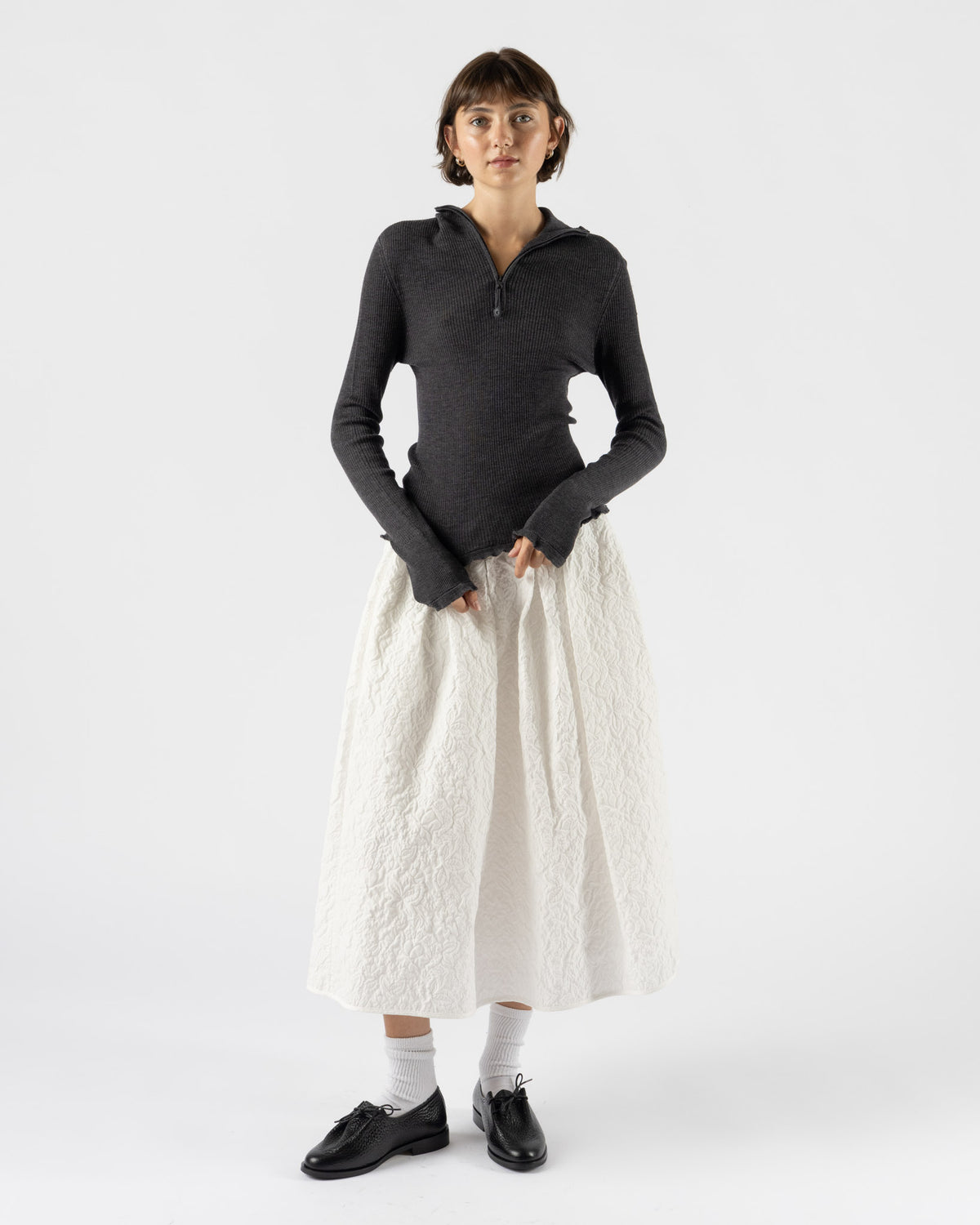 Cecilie Bahnsen Belma Hoodie in Grey Melange