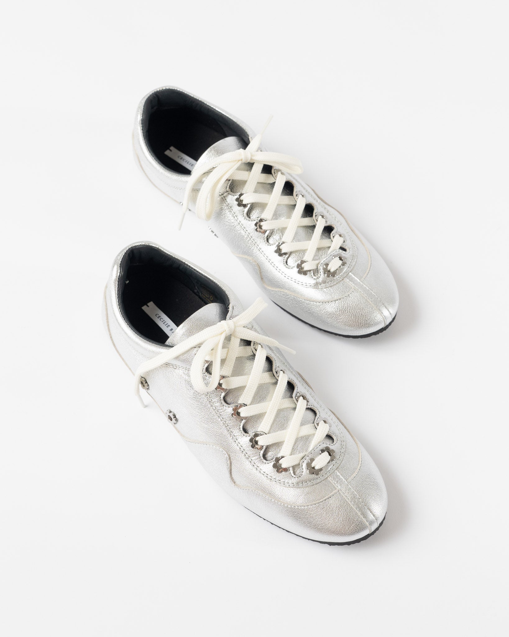 Cecilie Bahnsen Blaise Stud Sneakers in Silver