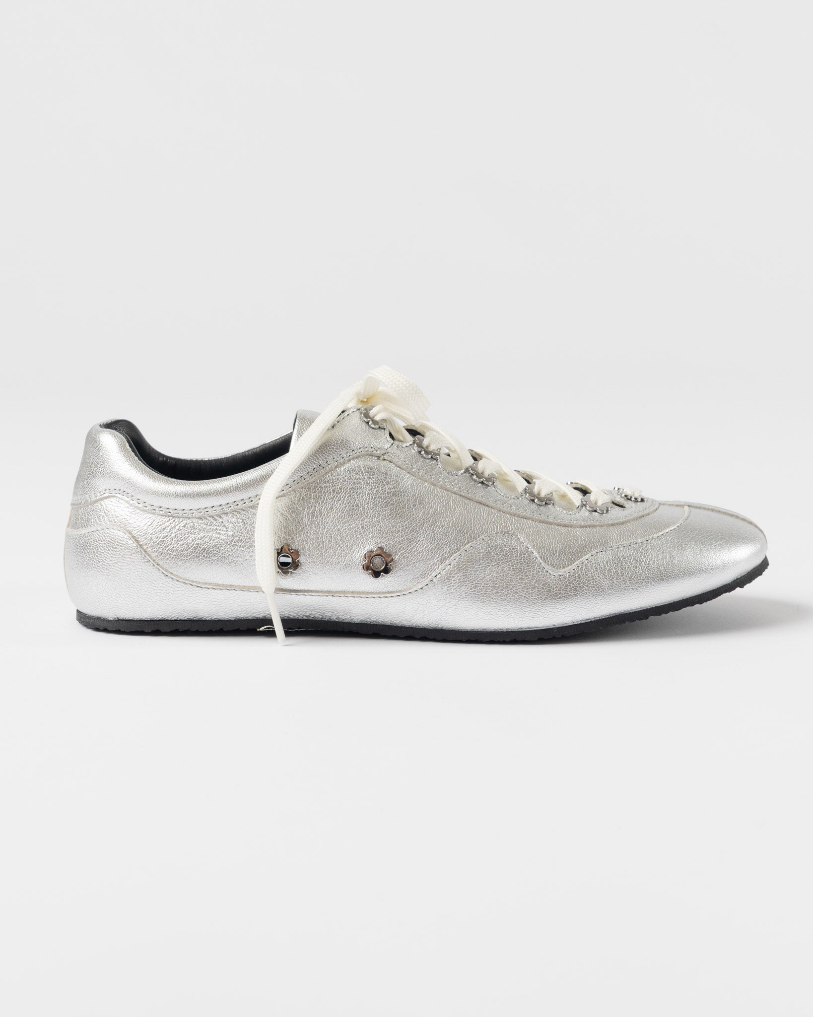 Cecilie Bahnsen Blaise Stud Sneakers in Silver