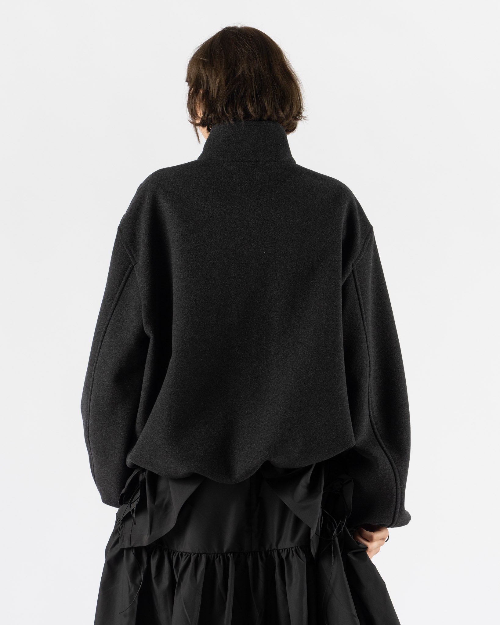 Cecilie Bahnsen Frederik Half-Zip Jacket in Charcoal Grey Curated
