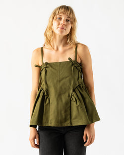 Cecilie Bahnsen Akira Top Denim Olive Green