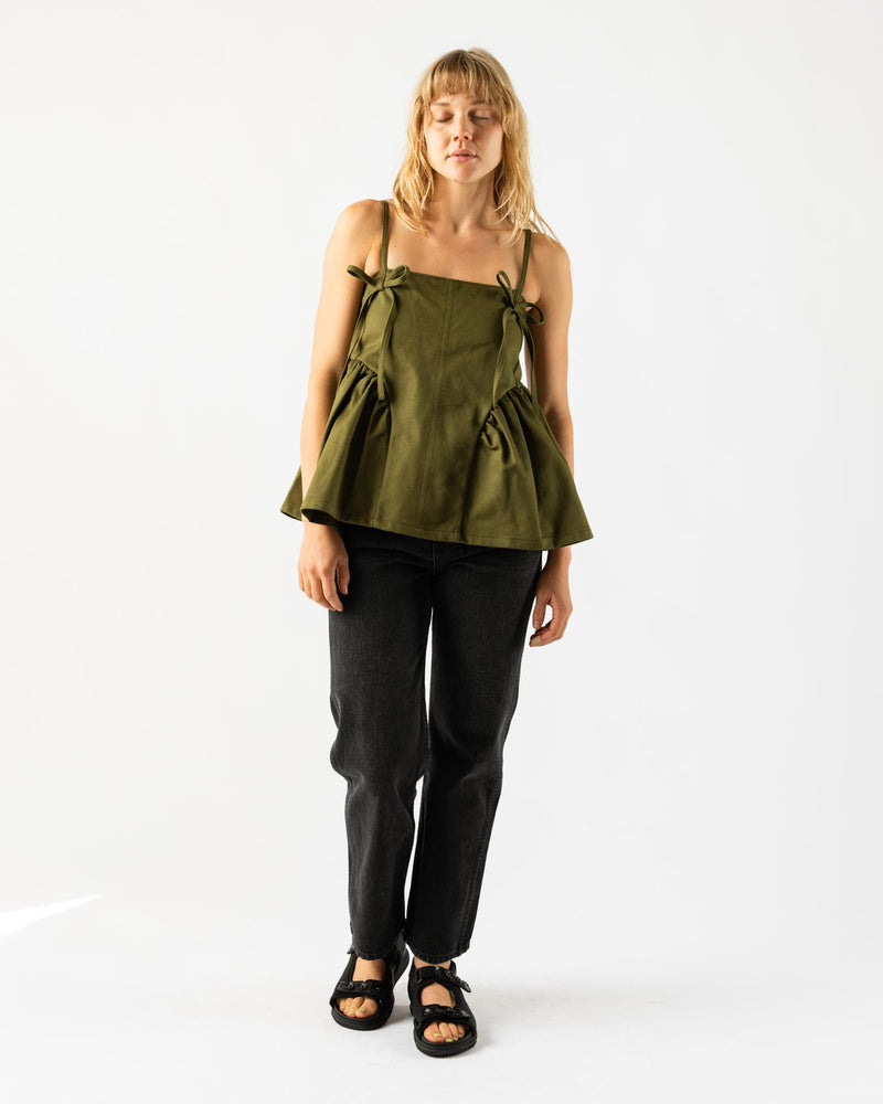 Cecilie Bahnsen Akira Top Denim Olive Green