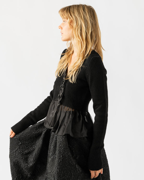 Cecilie Bahnsen Phlox Cardigan Recycled Cashmere Black