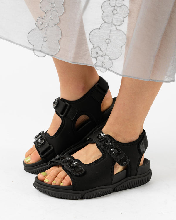 Cecilie Bahnsen Valeria Sandal in Neoprene Black