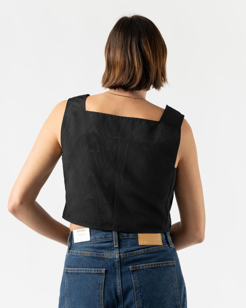 Chelsea Mak Luca Shell Top in Noir Moiré