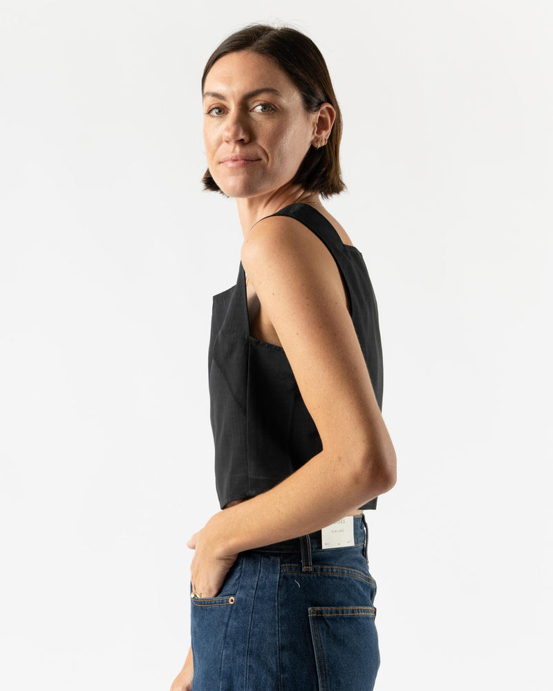 Chelsea Mak Luca Shell Top in Noir Moiré