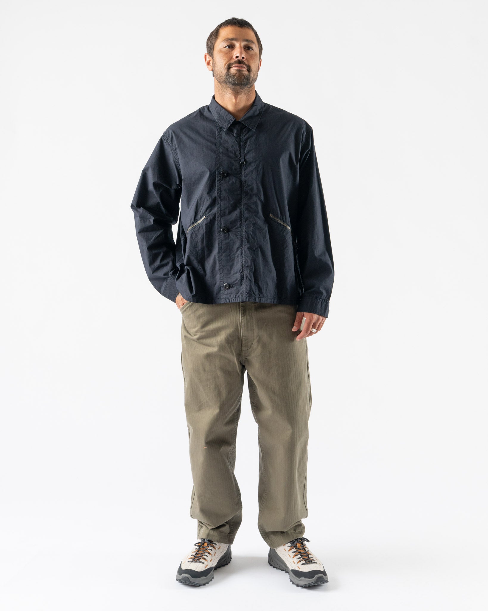 Pilgrim Surf + Supply Clarke Cotton Ripstop Jacket in Navy