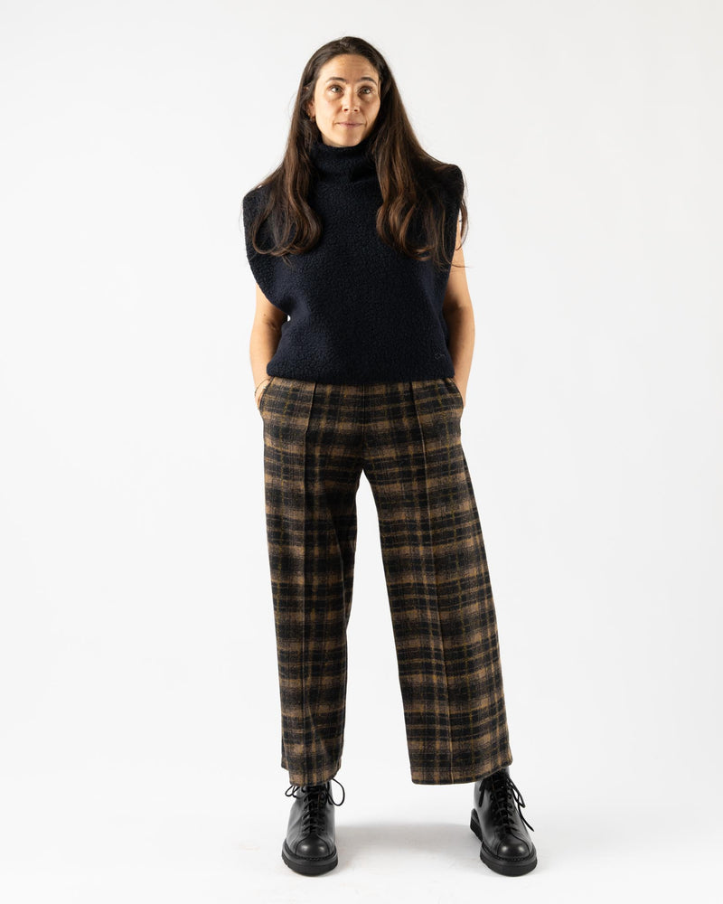 Cog the Big Smoke Geneva Wide Leg Trousers in Yellow Check