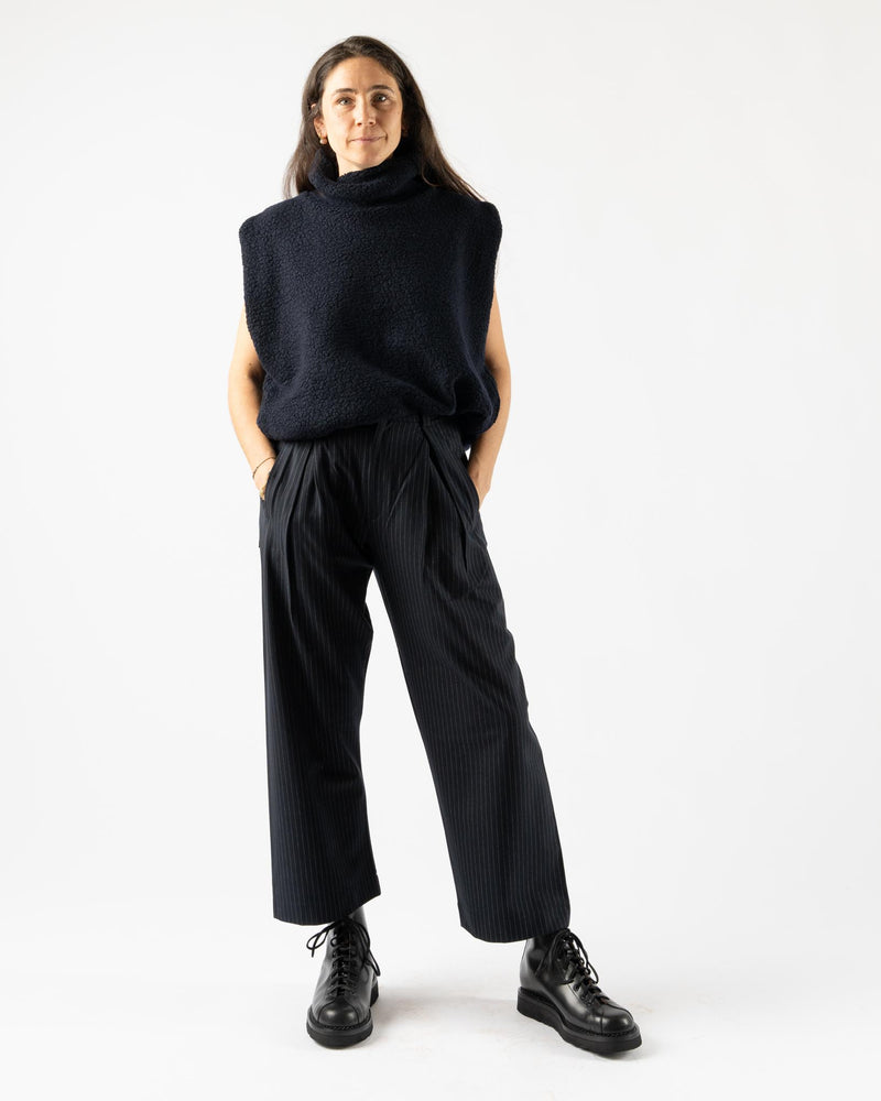 Cog the Big Smoke Kassidy Double Tuck Trousers in Navy Stripe