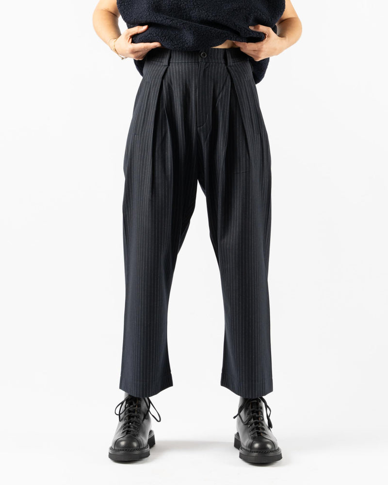 Cog the Big Smoke Kassidy Double Tuck Trousers in Navy Stripe