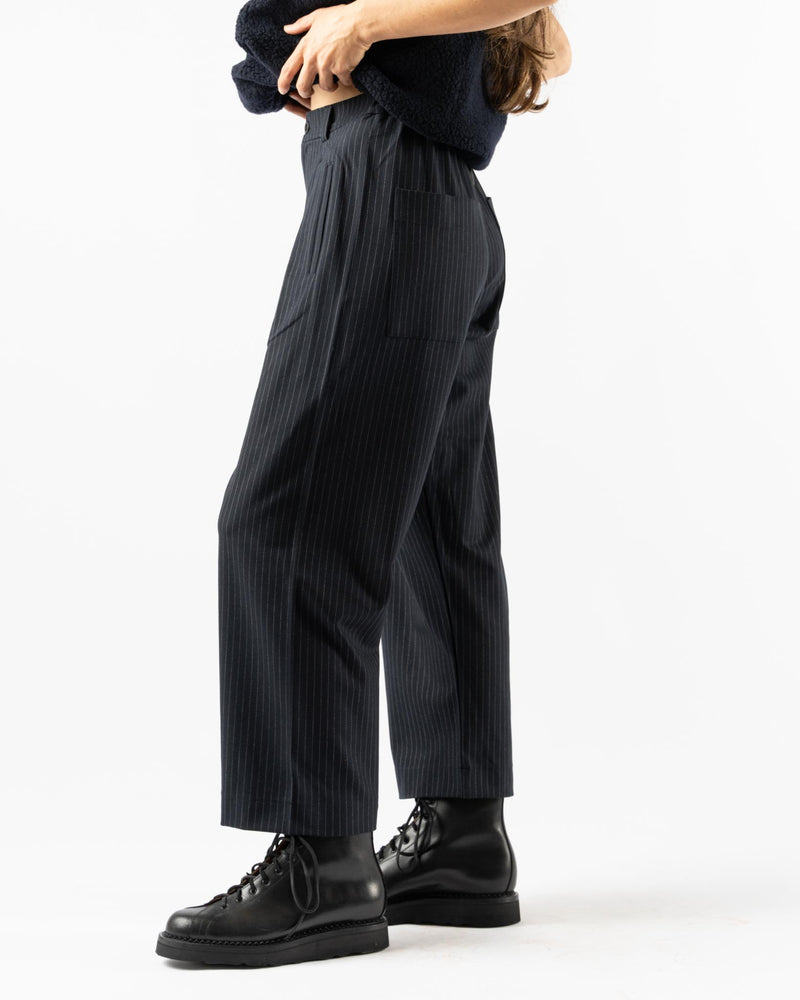 Cog the Big Smoke Kassidy Double Tuck Trousers in Navy Stripe