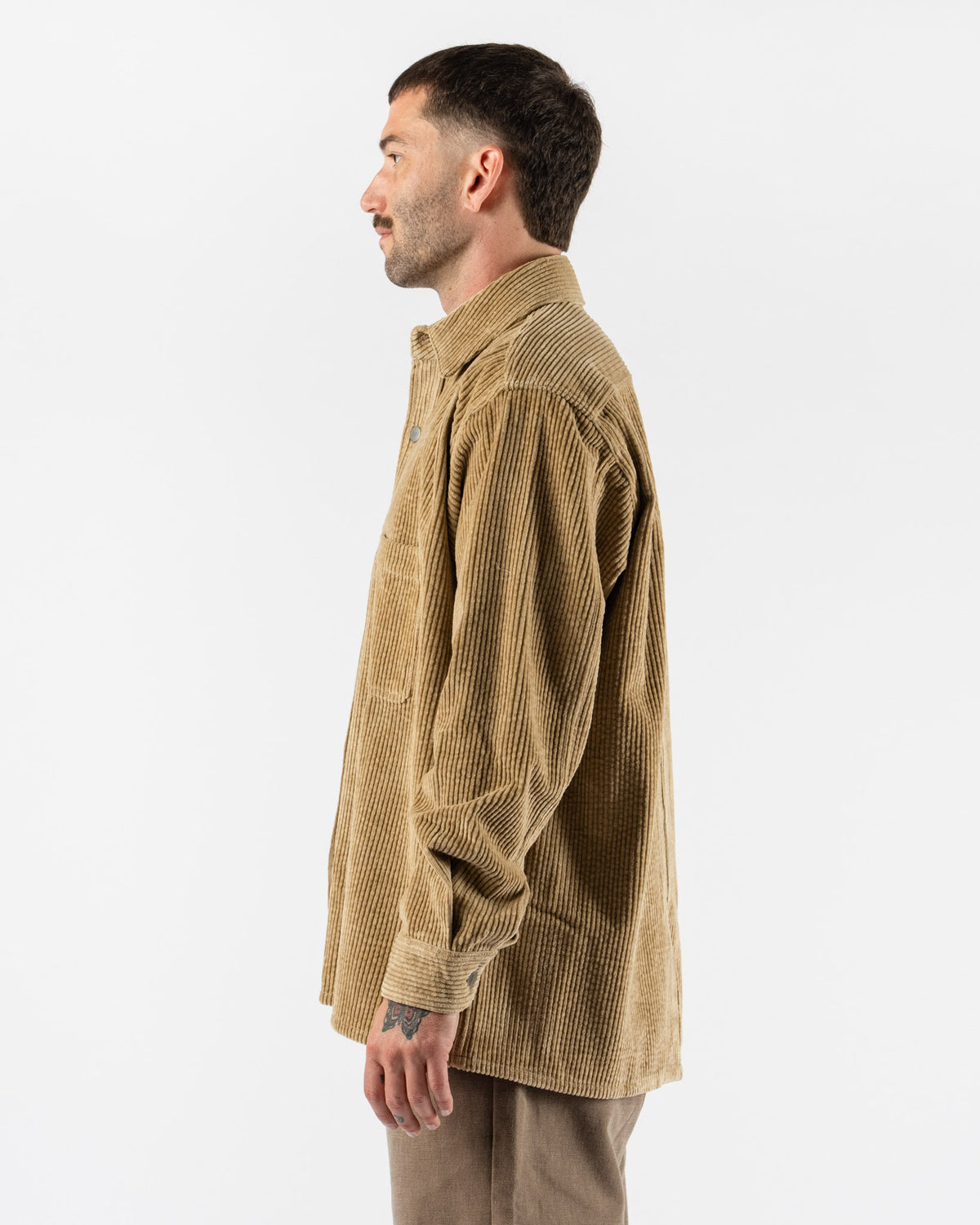 Colbo Overshirt in Beige Washed Corduroy