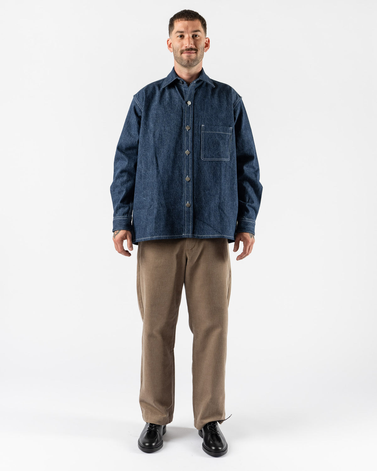 Colbo Overshirt in Stone Blue Denim