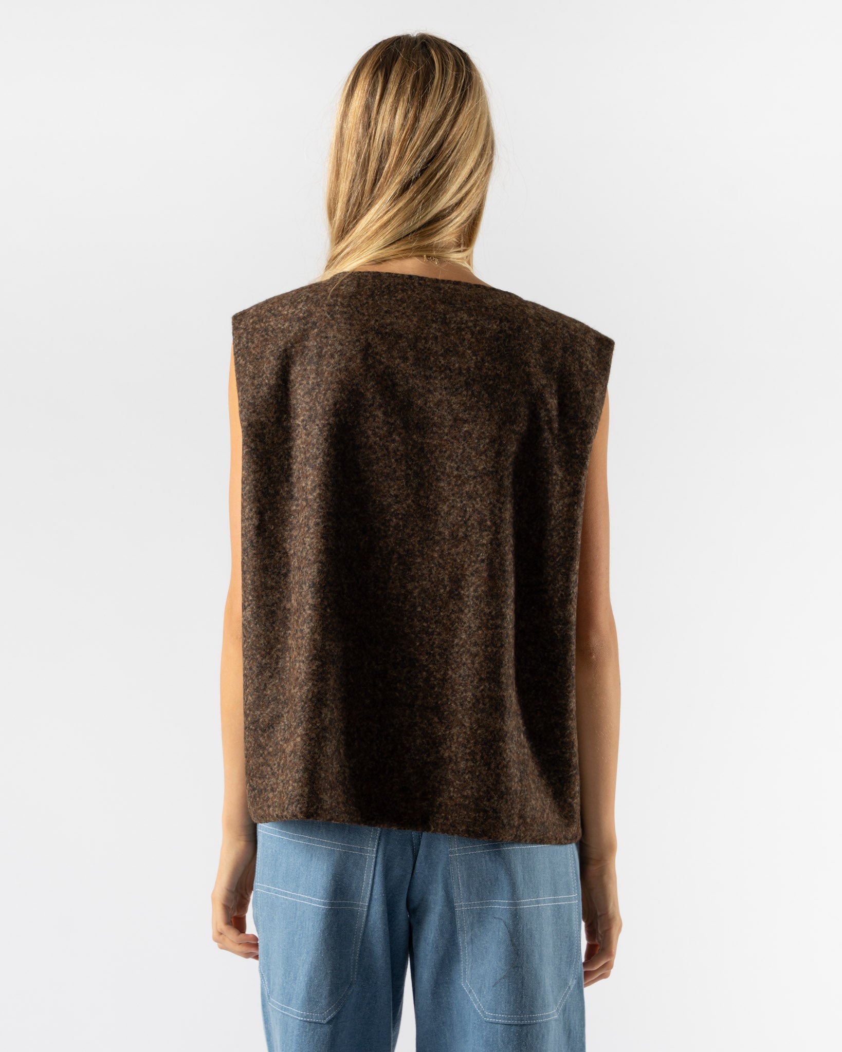 Colbo Zip Vest in Speckled Brown