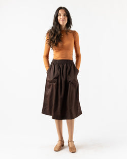 Colbo Elastic Waist Skirt in Brown