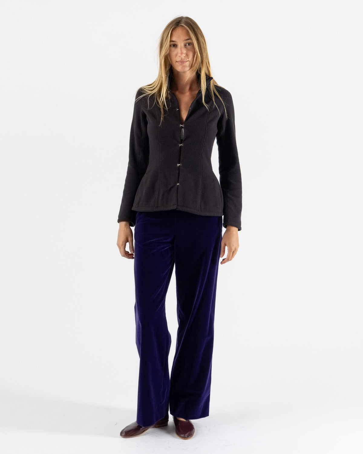 Colleen Allen Velvet Pant in Dark Iris