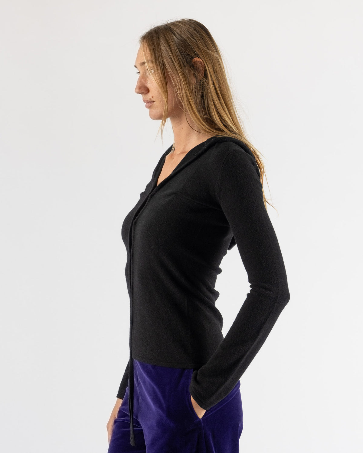 Colleen Allen Hook and Eye Hoodie in Black