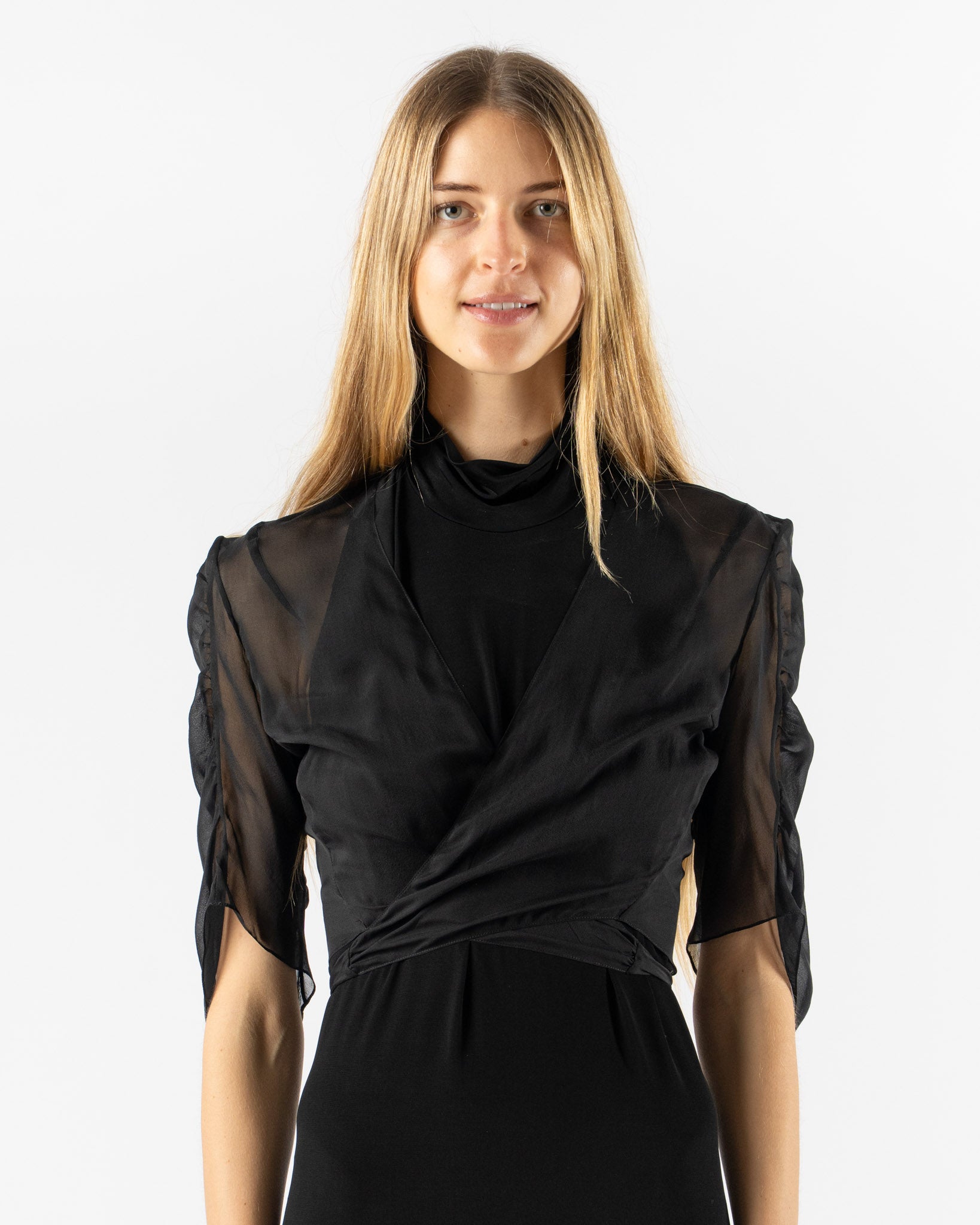 Colleen Allen Chiffon Ballet Top in Black