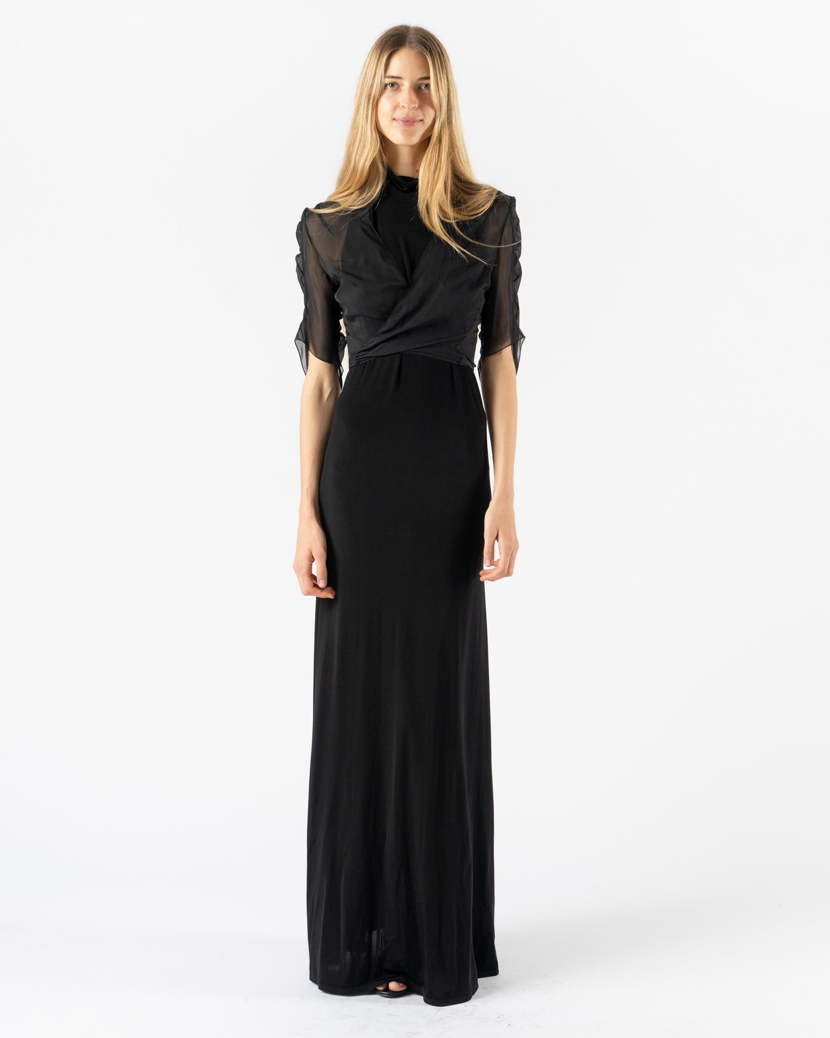 Colleen Allen Chiffon Ballet Top in Black