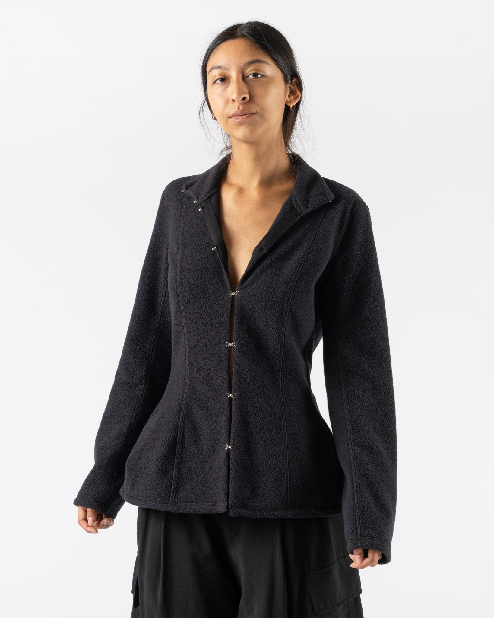 Colleen Allen Shaped Fleece Jacket in Black