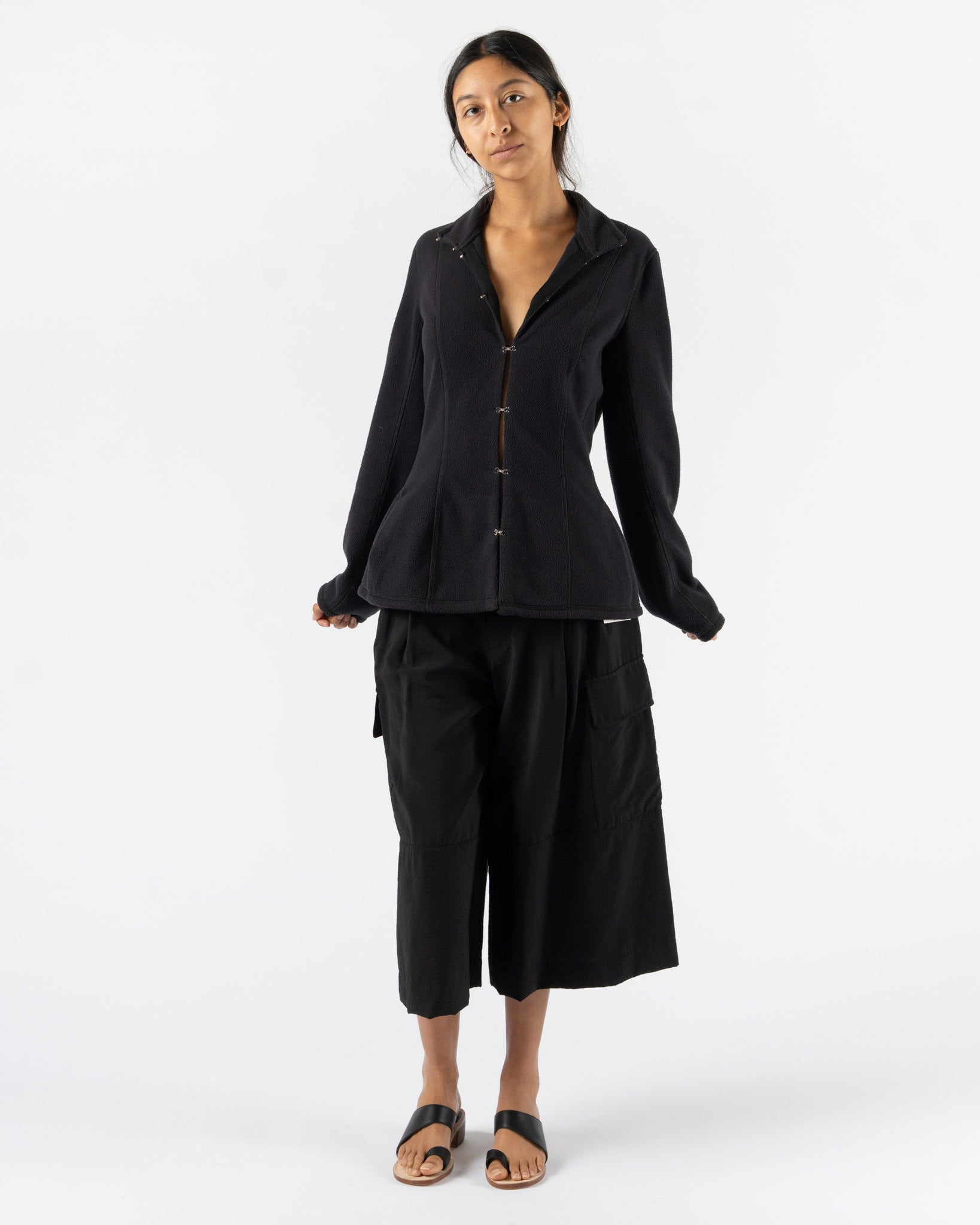 Colleen Allen Shaped Fleece Jacket in Black