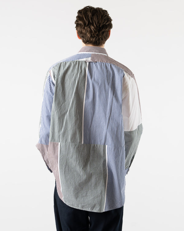 Engineered Garments Combo Short Collar Shirt Multi-Color Block Stripe