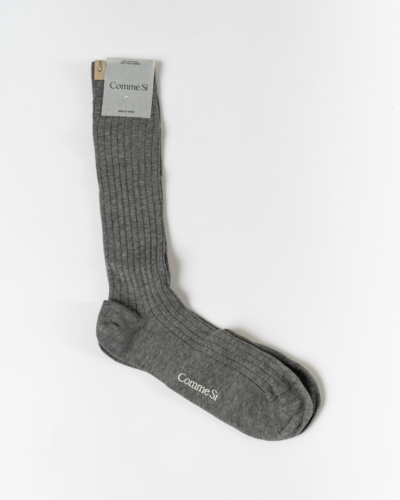 Comme Si The Tall Yves Sock in Heather Grey