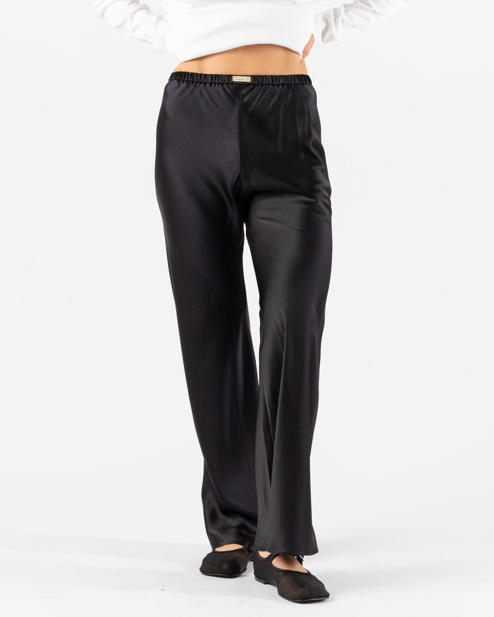 Comme Si Silk Bias Pant in Black