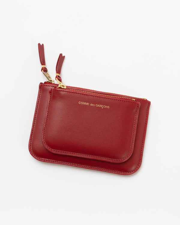 Comme des Garçons SA8100OP Two-Compartment Leather Wallet in Red