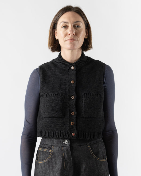 Cordera Cotton Waistcoat in Black