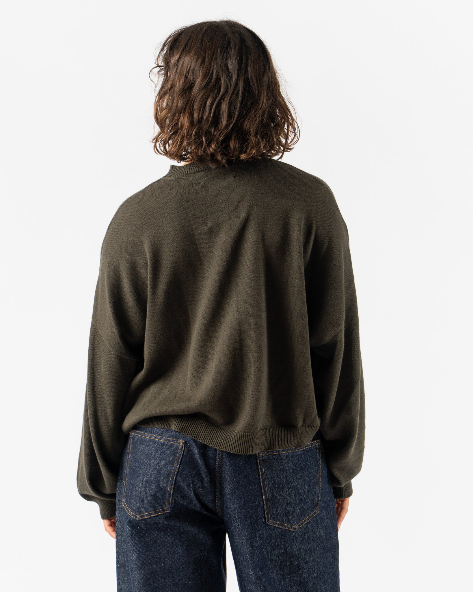 Cordera Cotton & Cashmere Cardigan in Dark Moss