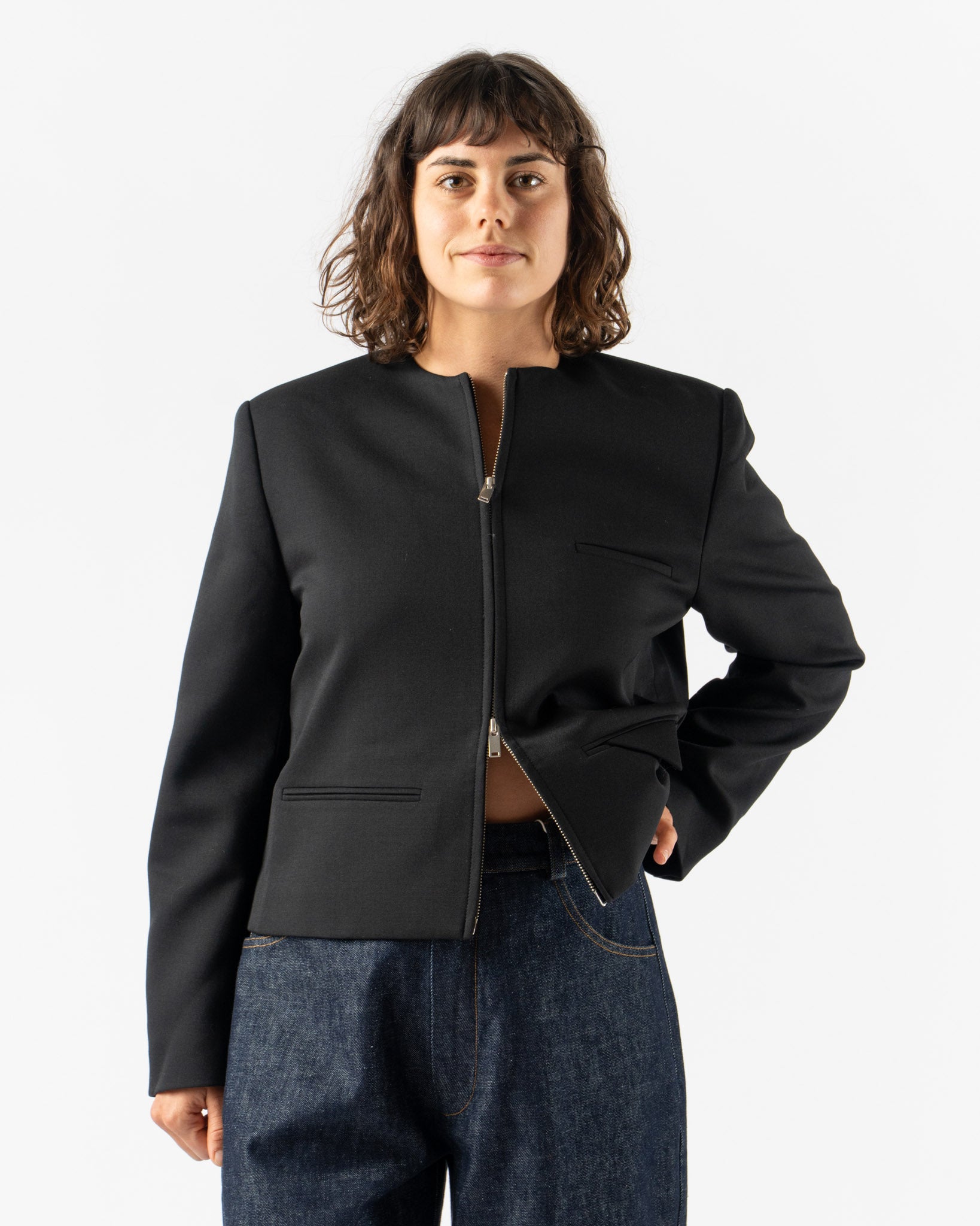 Cordera Cropped Jacket in Black