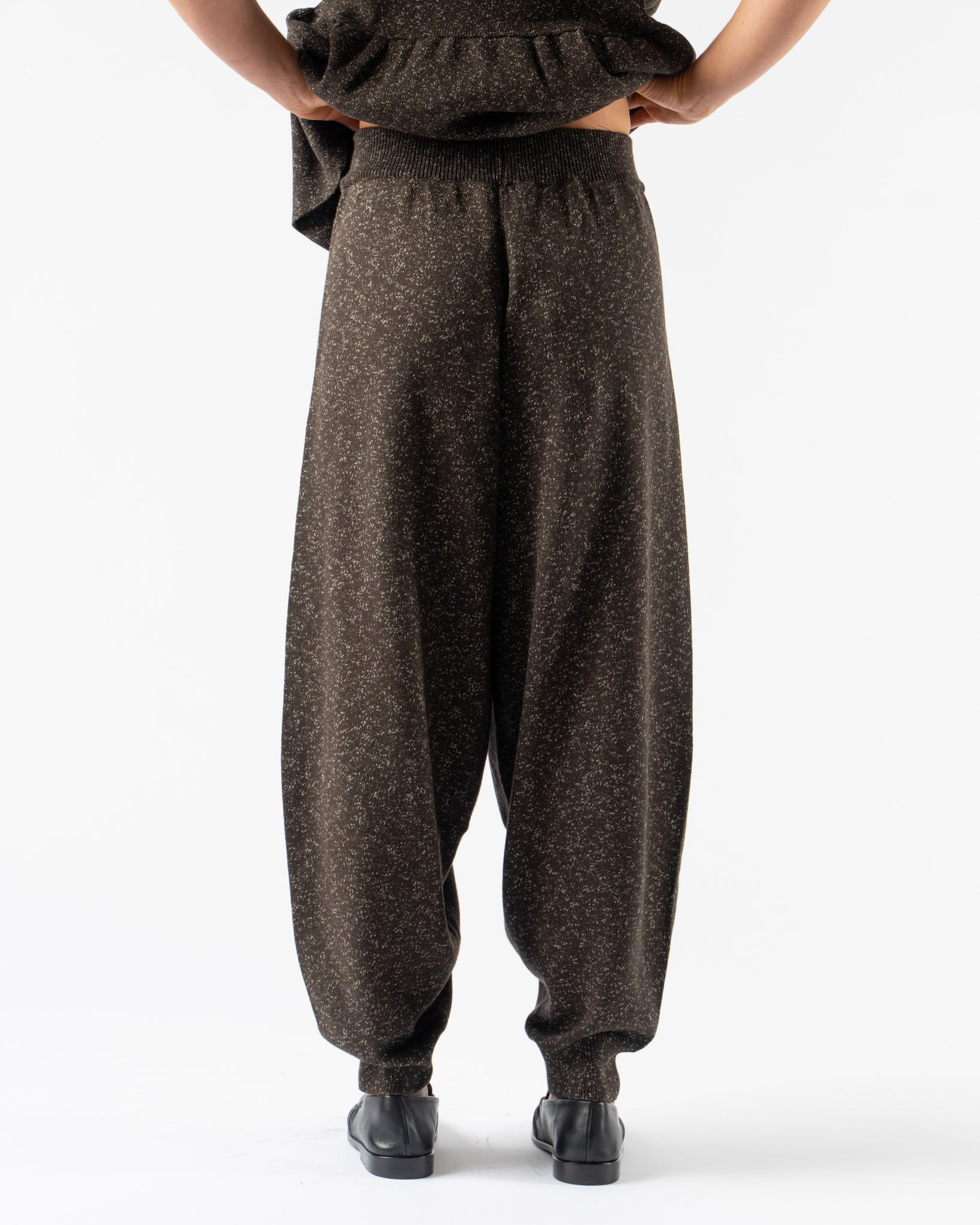 Cordera Flecked Cotton Pants in Brown
