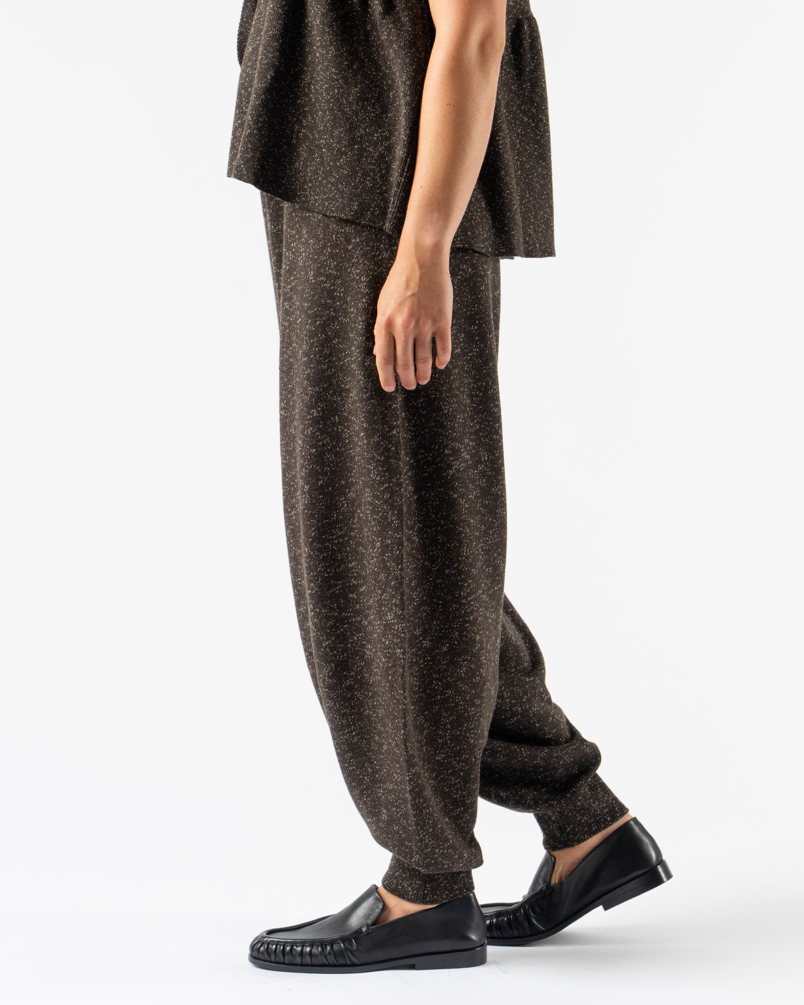 Cordera Flecked Cotton Pants in Brown