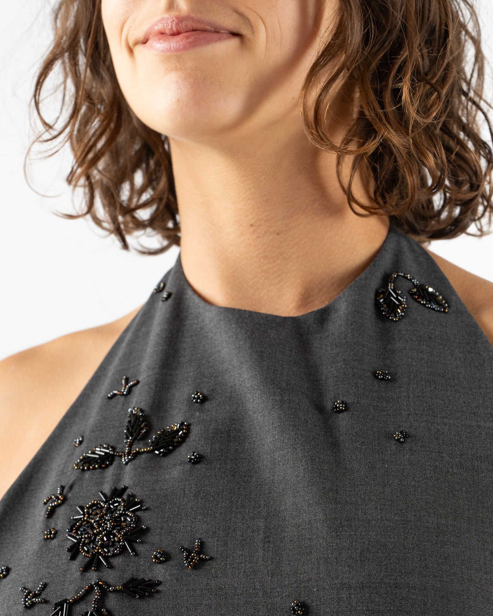 Cordera Halter Dress in Grey