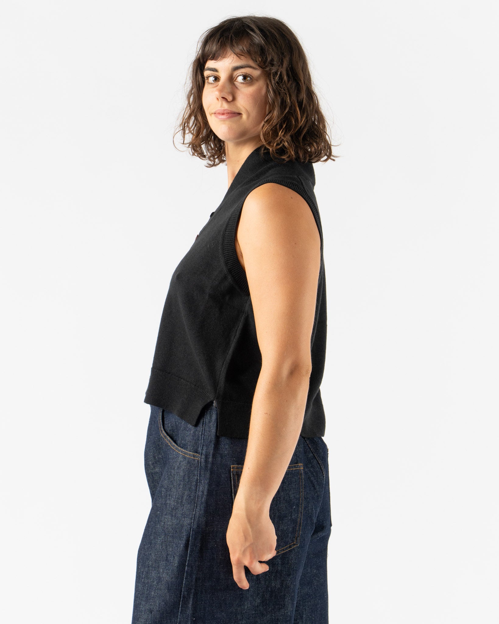 Cordera Merino Wool Waistcoat in Black