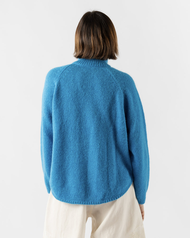 Cordera Mohair & Baby Alpaca Polo Jacket in Ceruleo