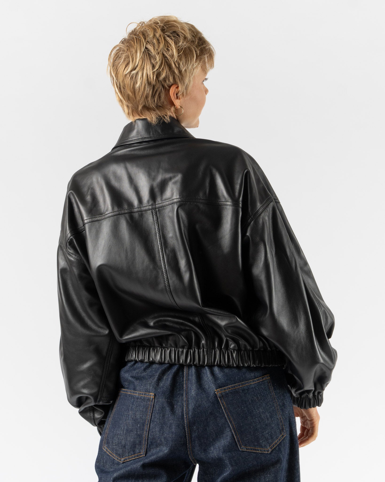 Cordera Nappa Bomber Jacket in Black