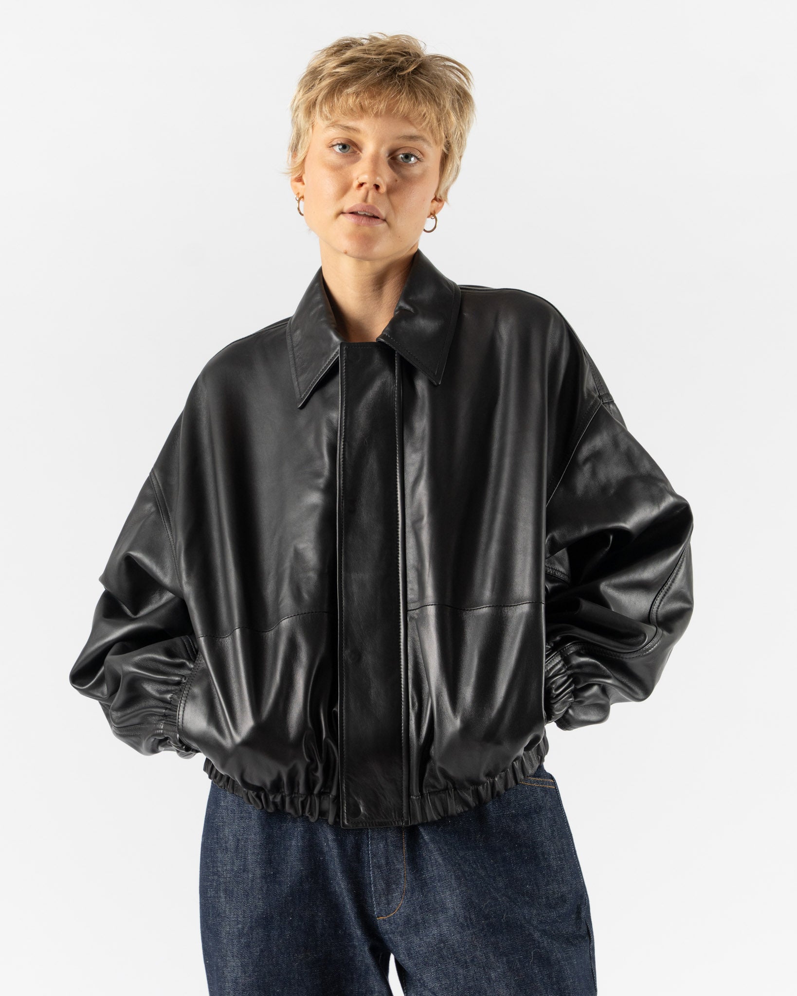 Cordera Nappa Bomber Jacket in Black