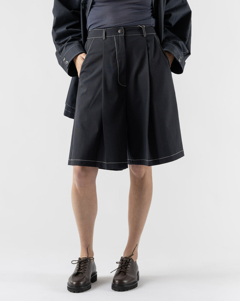 Cordera Tailoring Stitched Bermuda Shorts in Navy