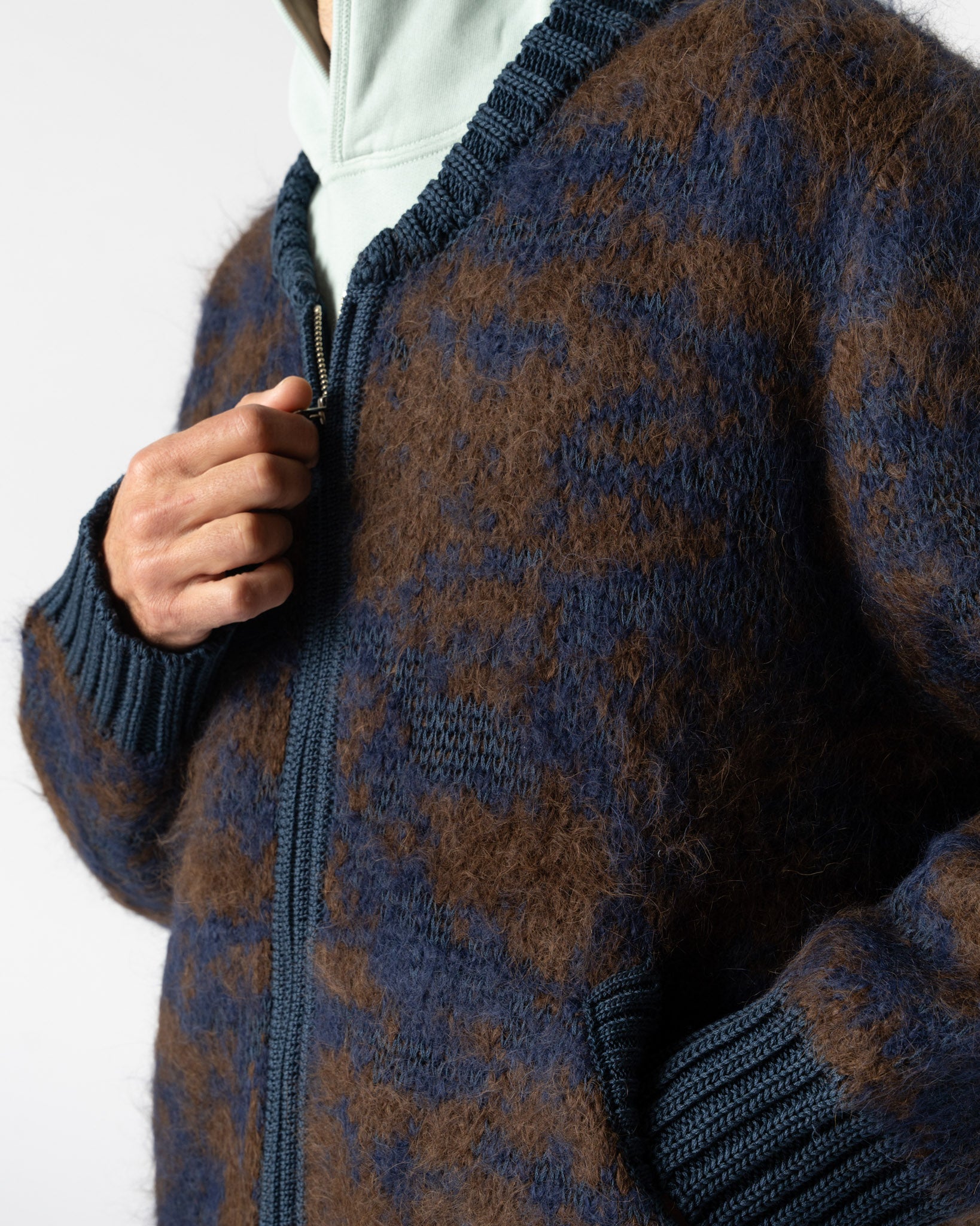 Corridor Alpaca Zip Jacket in Navy