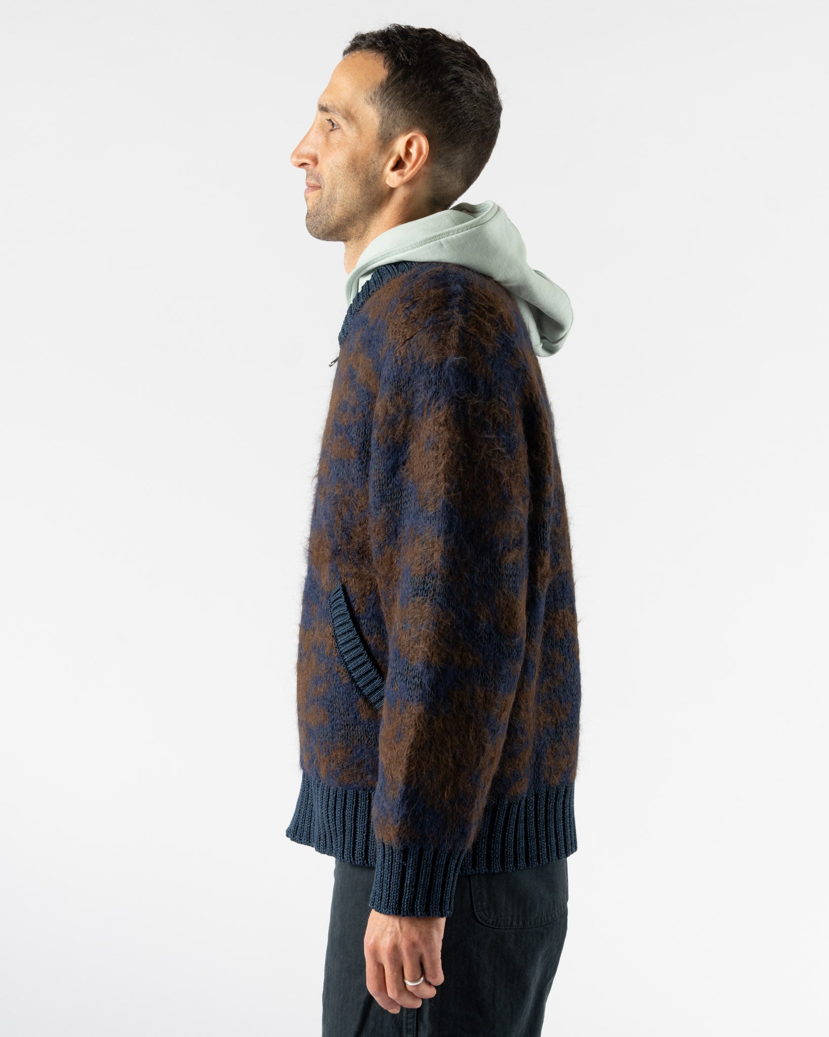 Corridor Alpaca Zip Jacket in Navy